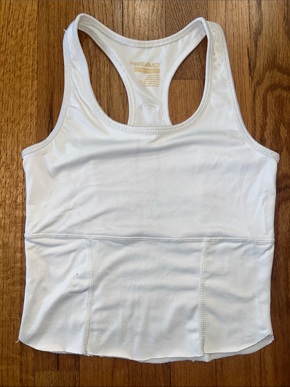 Head White Racerback Athletic Tank - DIY Cropped sz Small